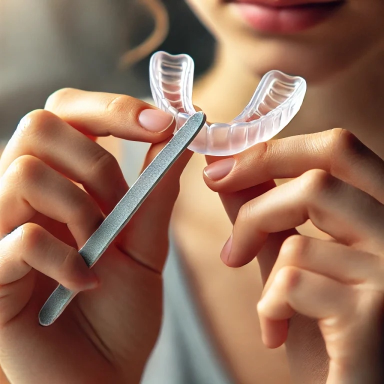 smoothing-the-edges-of-a-clear-mouthguard